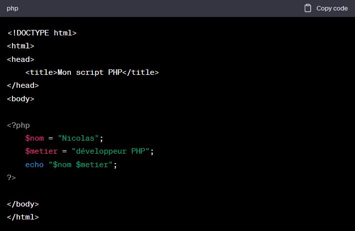 code PHP Nicolas